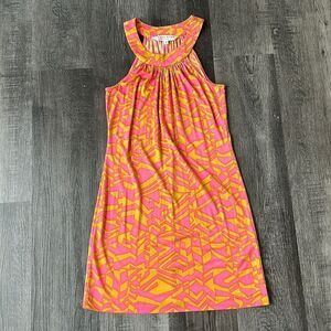 Trina Turk Collar Neck Silk Midi Dress